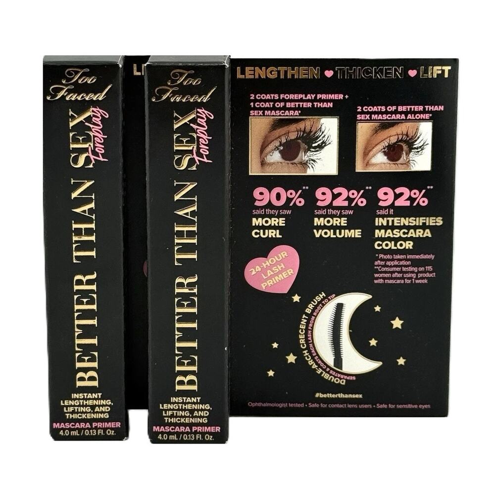 NEW Too Faced Better Than‎ Sex Foreplay Mascara 4ml 2pc Set Mini Travel Size